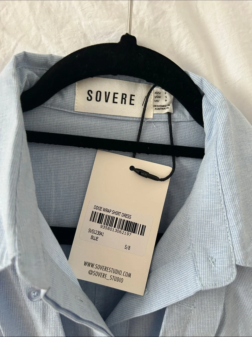 Sovere Light Blue Wrap Shirt Dress
